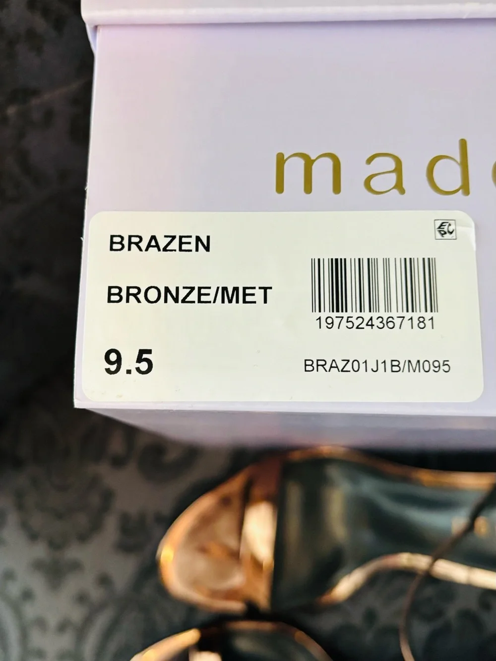 Madden Girl Brazen Bronze Metallic Ankle Strap Heels | Size 9.5